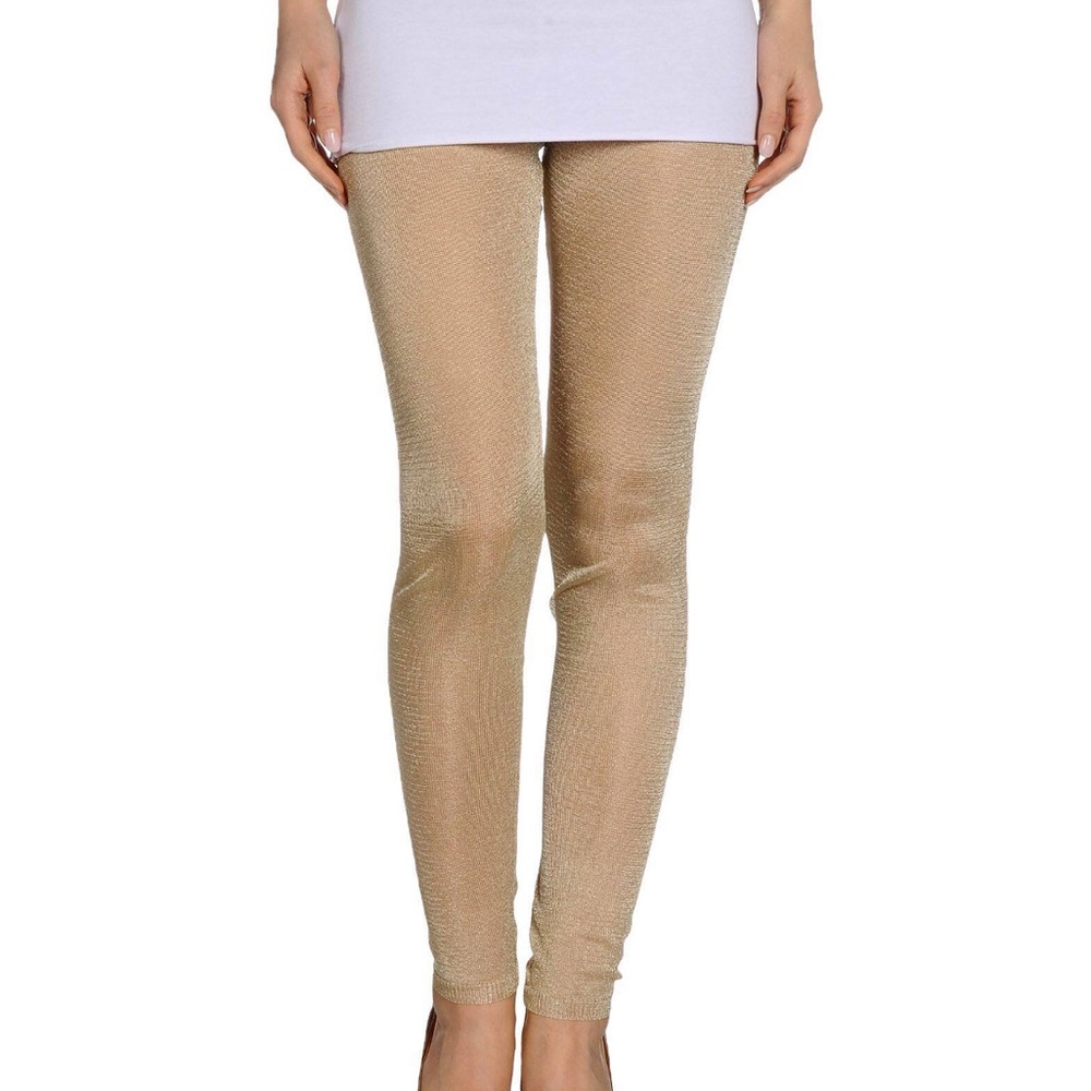 Pinko Italian Luxury Elegant Gold Women's Leggings